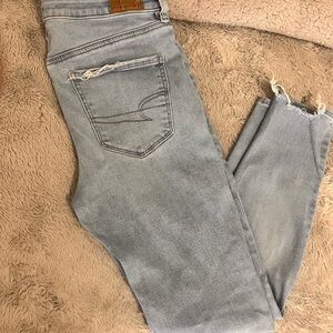 Light Blue Distressed Women's Jeans